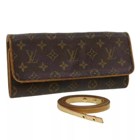 LOUIS VUITTON Monogram Pochette Twin GM Shoulder Bag M51852 LV Auth am3572 - Picture 1 of 12